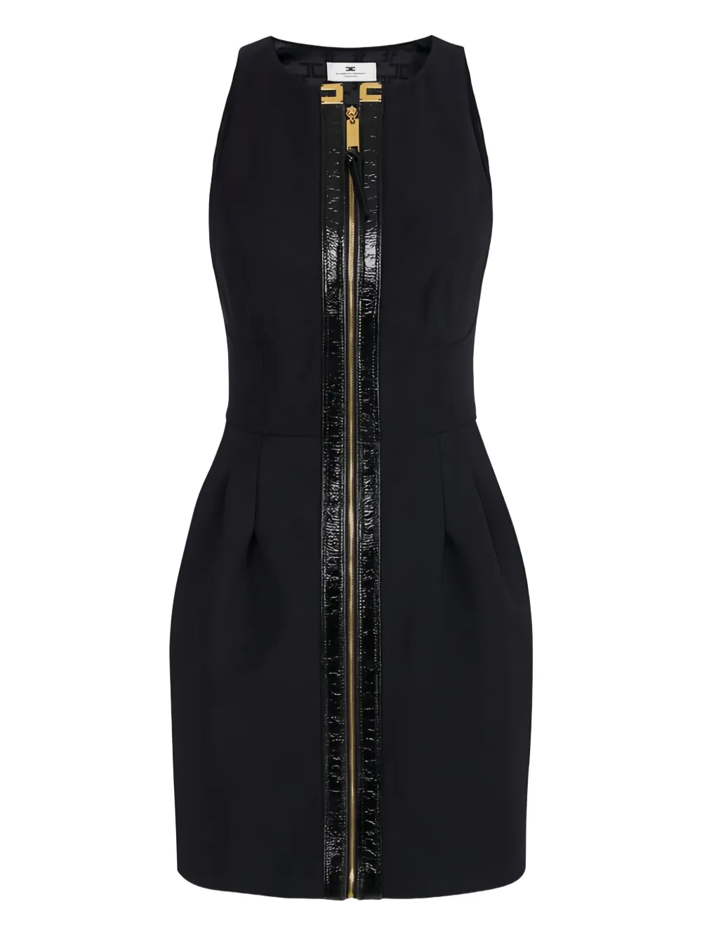 Elisabetta Franchi leather-placket mini dress | Black | Image 1
