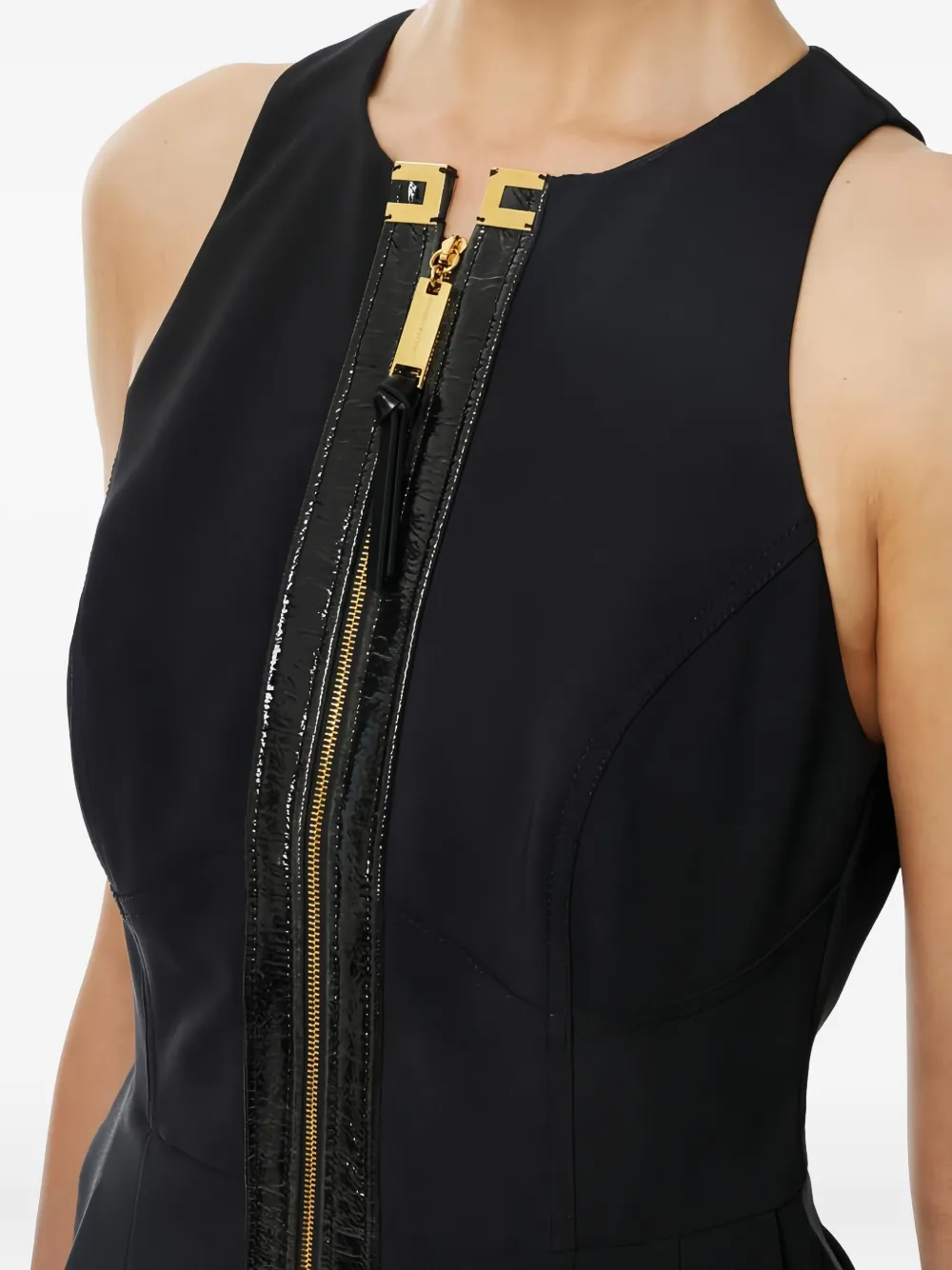 Elisabetta Franchi Dress With Craquele Details In Black