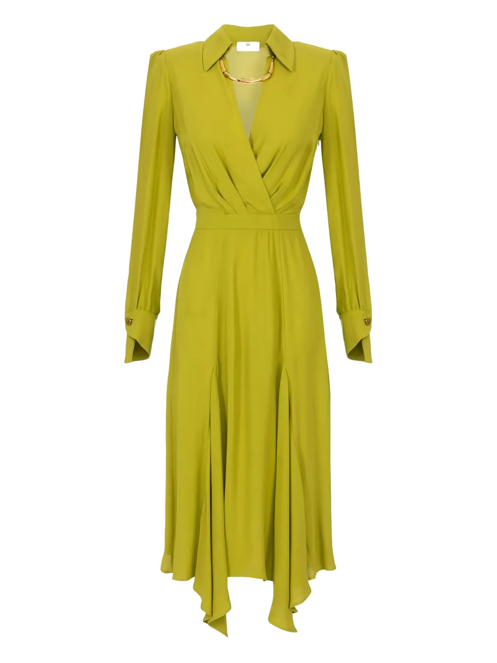 Elisabetta Franchi tubular-necklace pleated dress | Green | Image 1