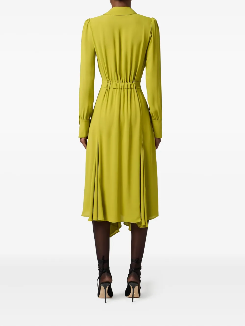 Elisabetta Franchi Geplooide jurk met halsketting Groen