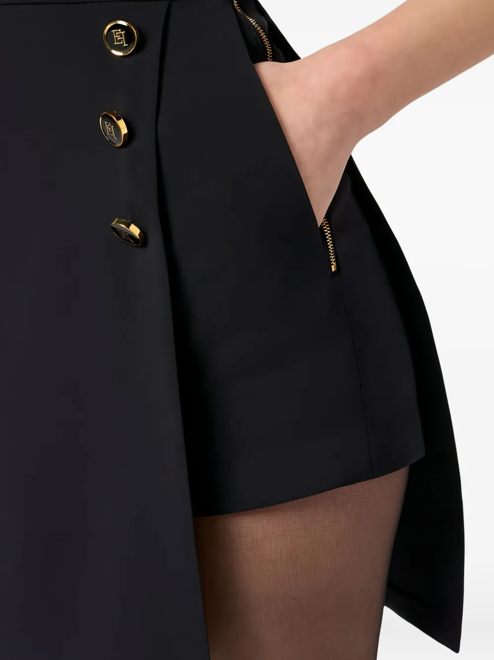 Elisabetta Franchi Black Lightweight Crepe Bustier Dress In Black