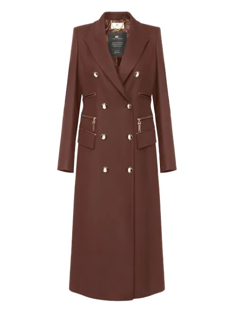 Elisabetta Franchi enamelled-button double-breasted coat