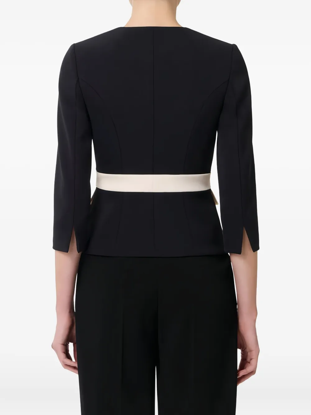 Elisabetta Franchi Colour-blocking Button Jacket In Black