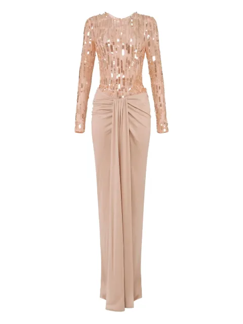 Elisabetta Franchi Drapiertes Red Carpet Kleid mit Pailletten