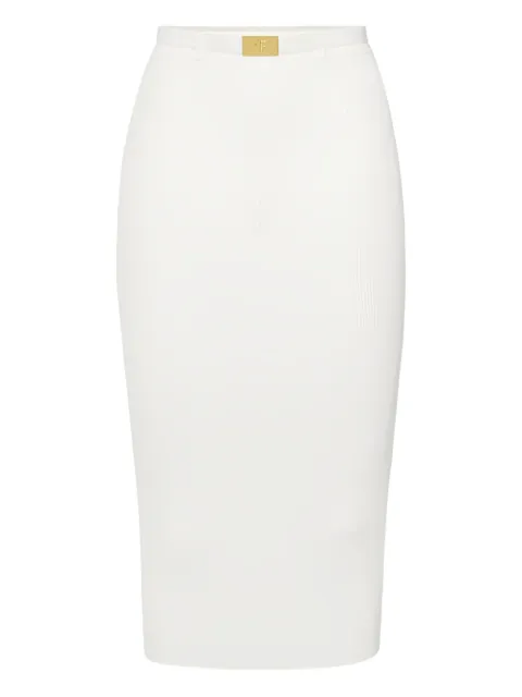 Elisabetta Franchi falda midi tejida de canalé