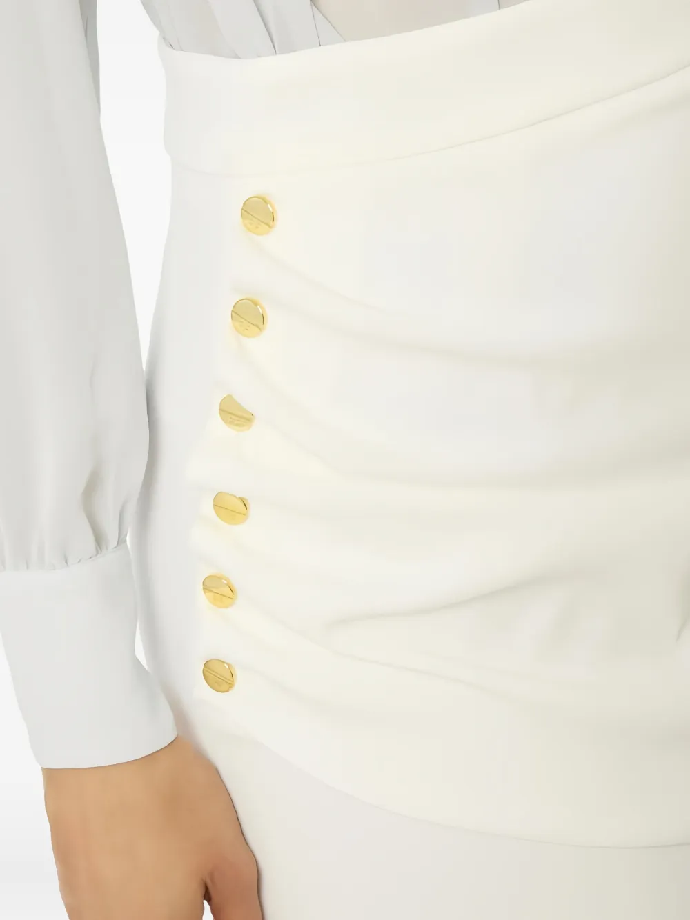 Elisabetta Franchi Gedrapeerde rok met logoknoop Wit