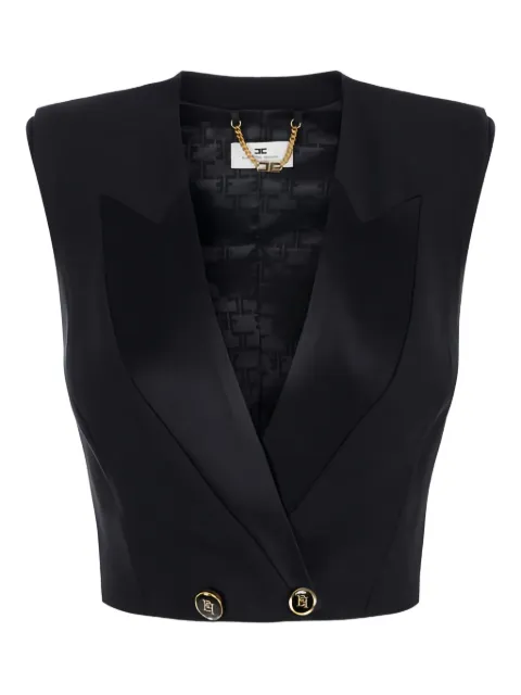 Elisabetta Franchi satin lapels button waistcoat