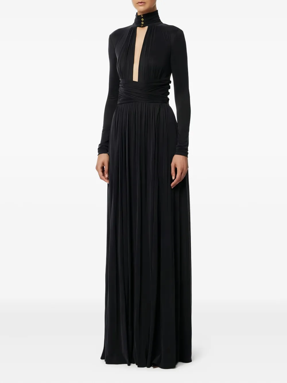 Elisabetta Franchi Red Carpet draped crossover dress - Zwart