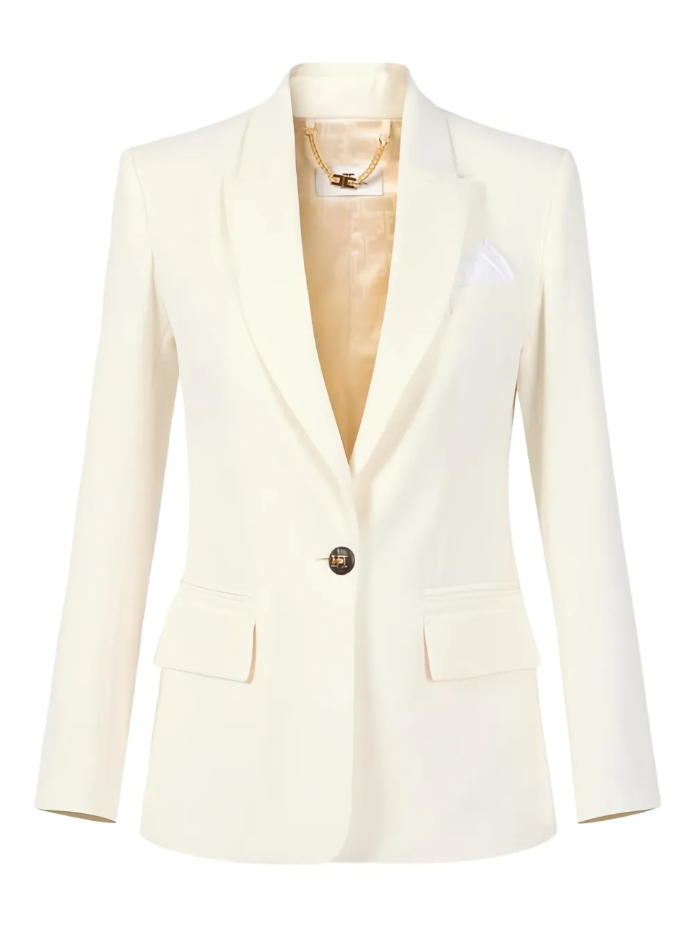 Elisabetta Franchi pocket square single-breasted blazer | White | Image 1