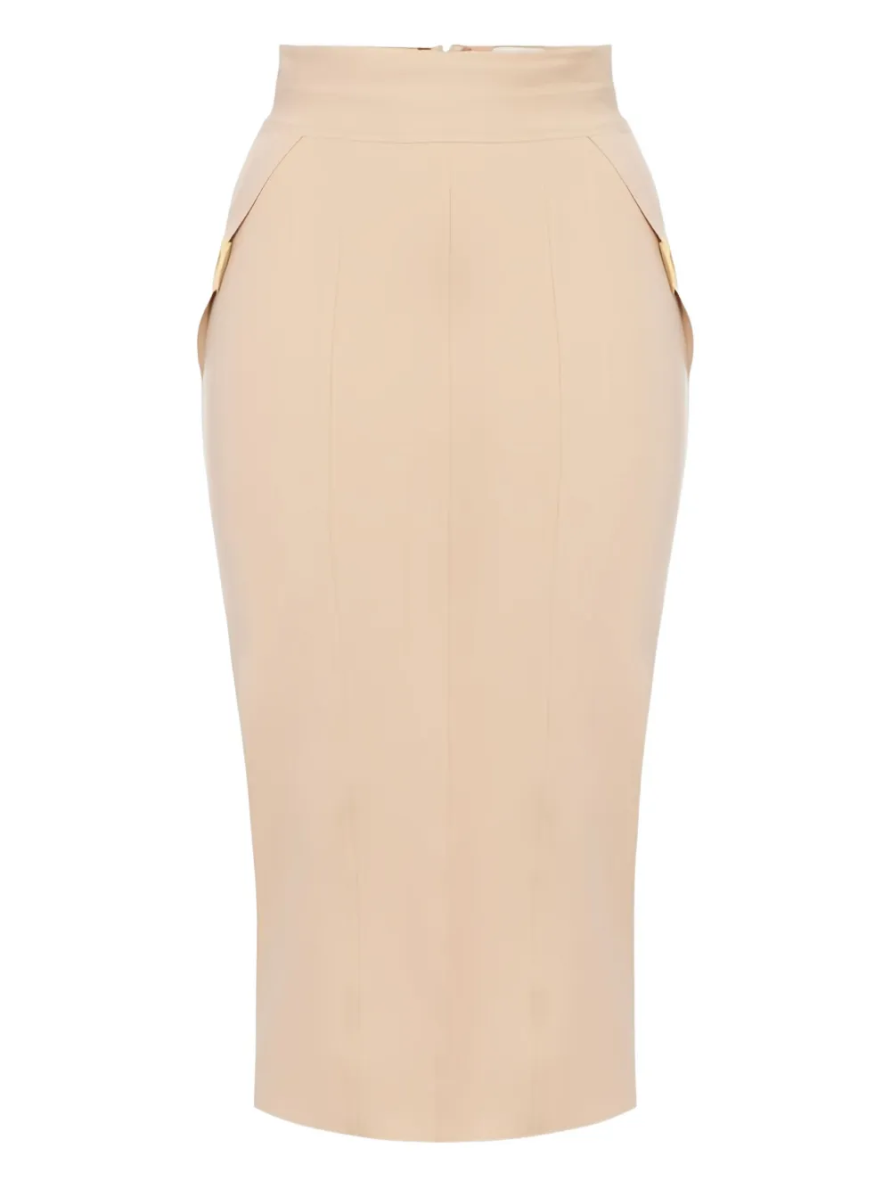 Elisabetta Franchi topstitching logo detail skirt | Neutrals | Image 1