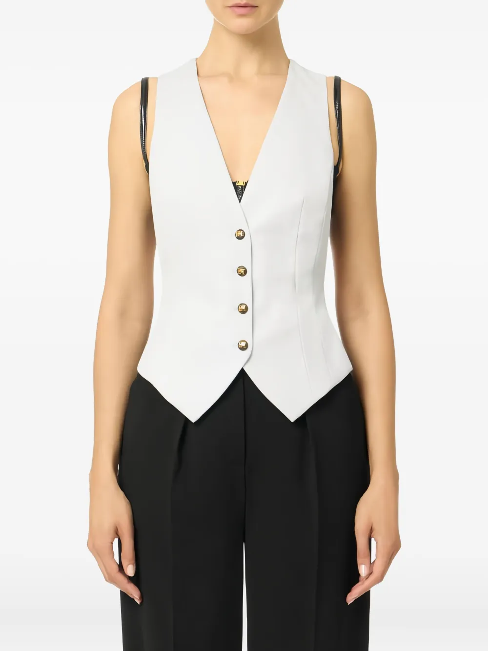 Elisabetta Franchi Button-fastening Waistcoat In White