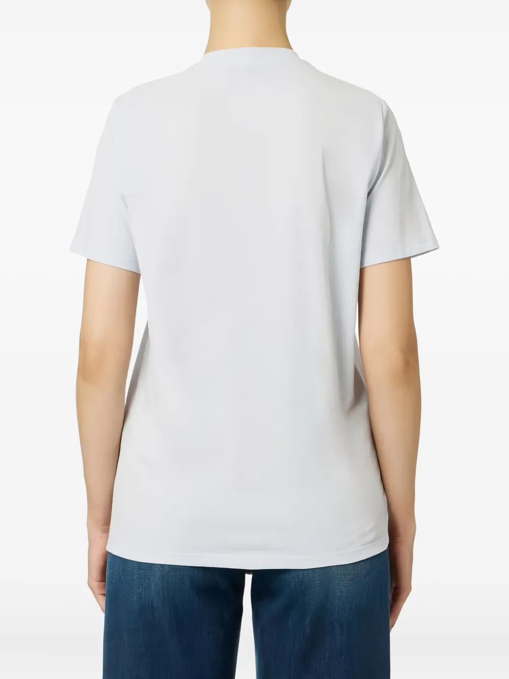 Elisabetta Franchi Necklace Embellishment T-shirt In Blue