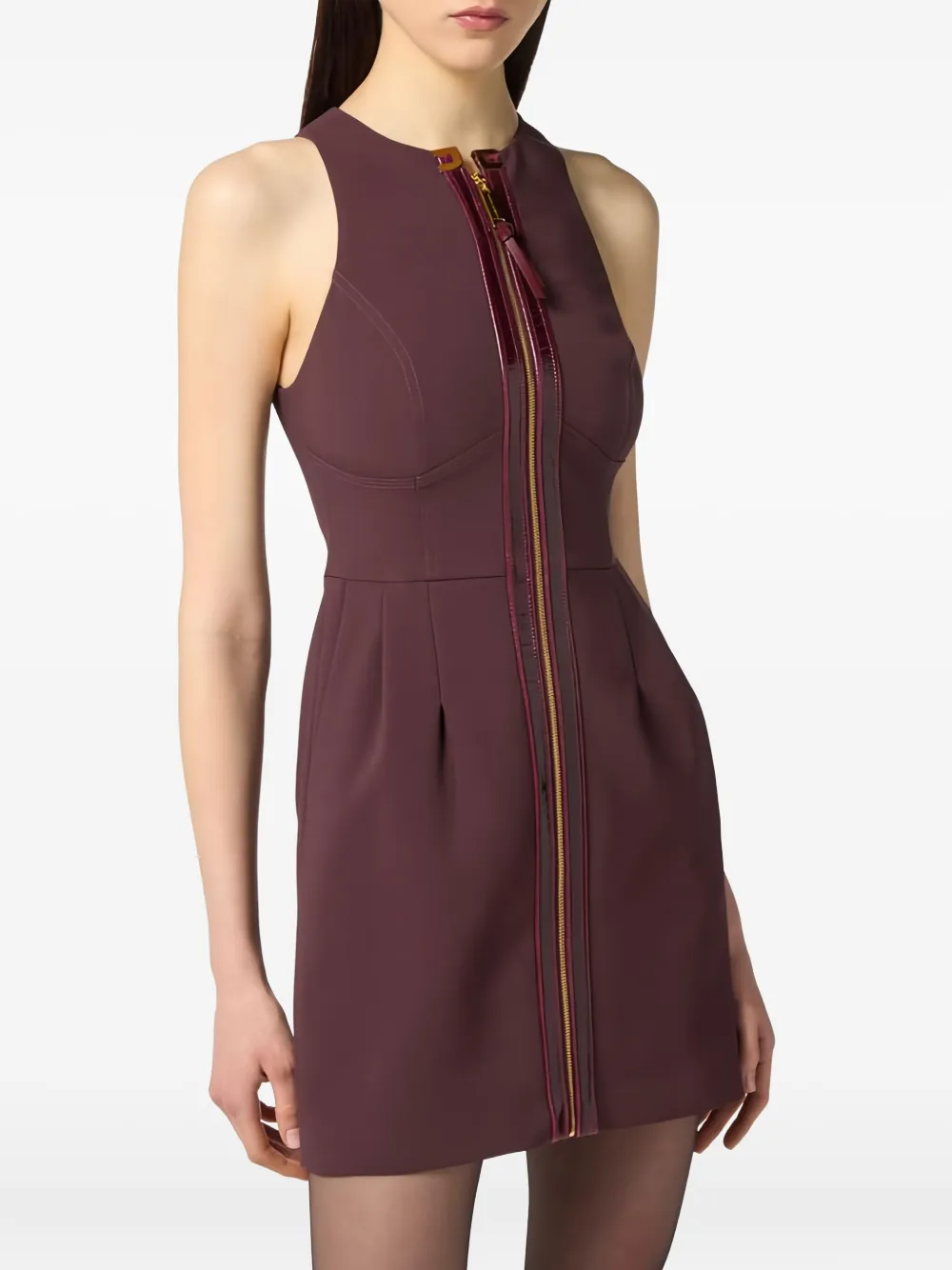 Elisabetta Franchi Mouwloze mini-jurk Bruin