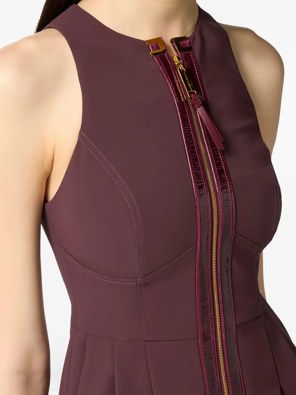 Elisabetta Franchi Mouwloze mini-jurk Bruin