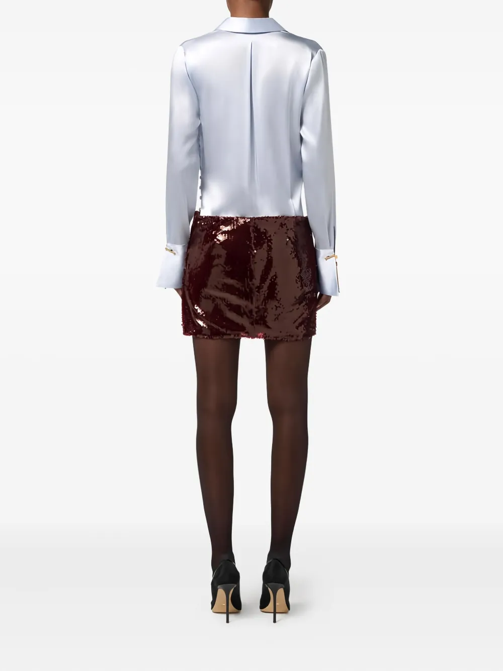 Elisabetta Franchi Sequin Mini Dress In Blue