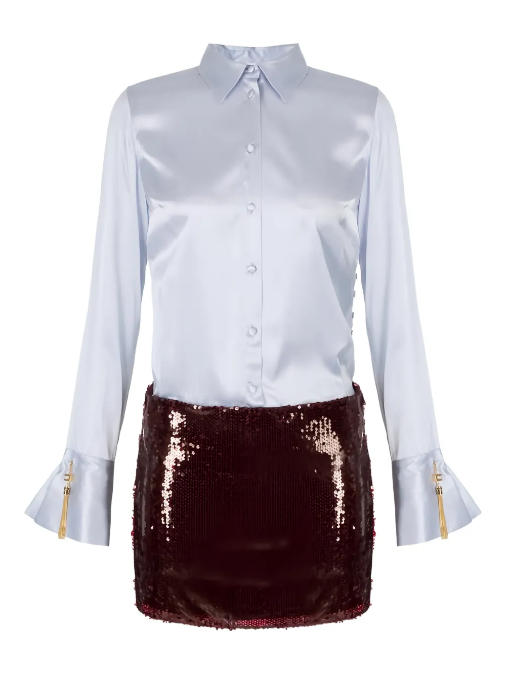 Elisabetta Franchi Sequin Mini Dress In Blue