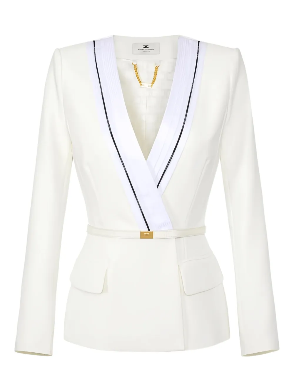 Elisabetta Franchi Flap-pocket Jacket In White