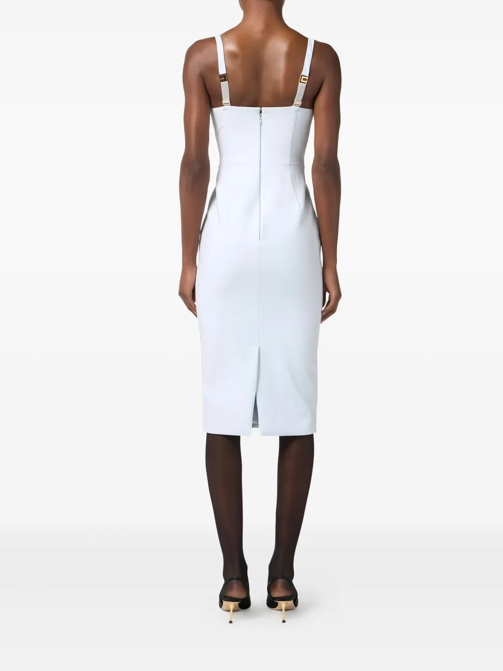 Elisabetta Franchi criss-cross midi dress - Blauw