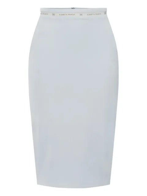 Elisabetta Franchi logo-waistband mid skirt