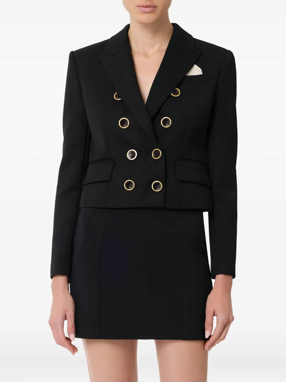 Elisabetta Franchi Peak-lapels Blazer In Black