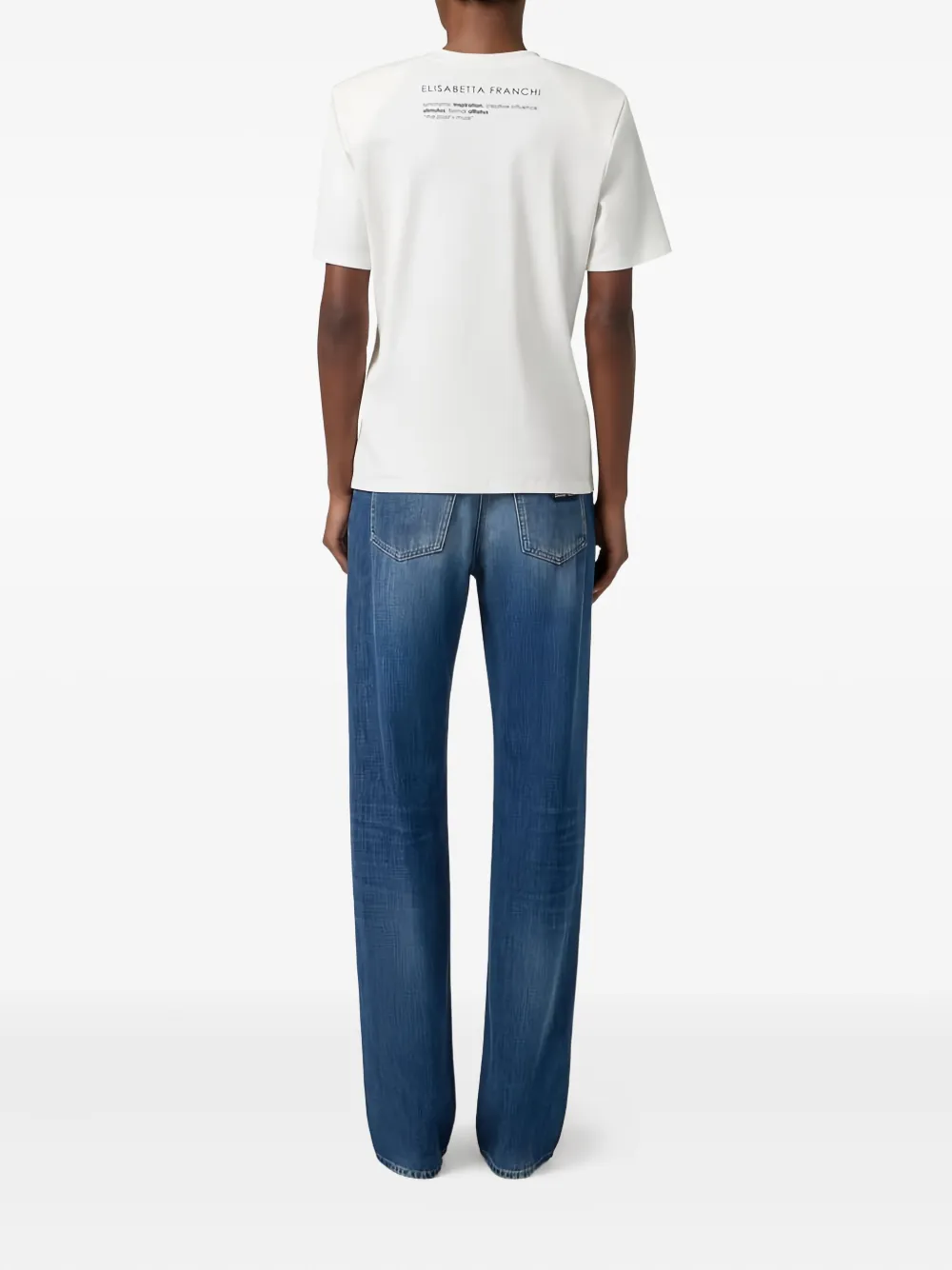 Elisabetta Franchi T-shirt met borstzak Wit