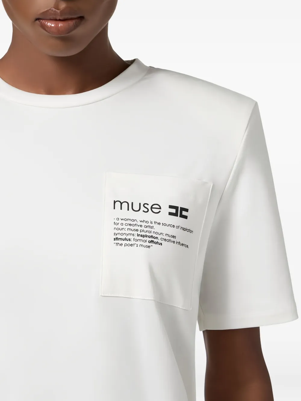 Elisabetta Franchi T-shirt met borstzak Wit