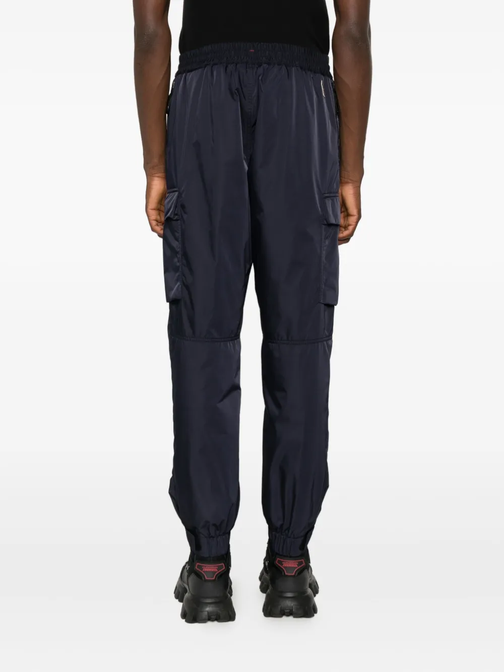 Moncler Drawstring-waist Cargo Trousers In Blue