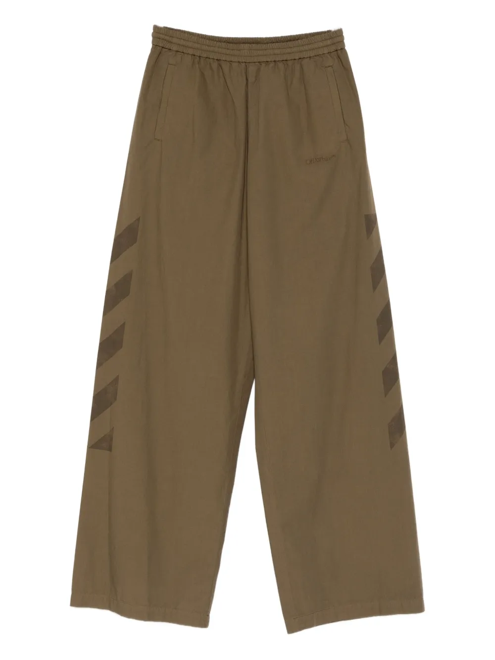 Off-white Elasticated-waistband Trousers In Green