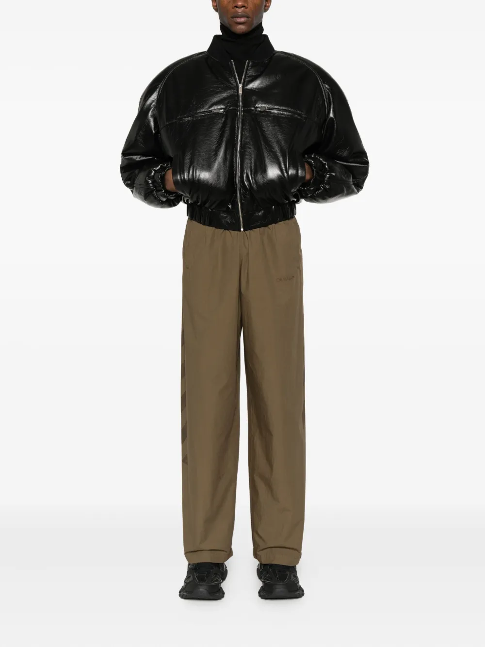 Off-White elasticated-waistband trousers - Groen