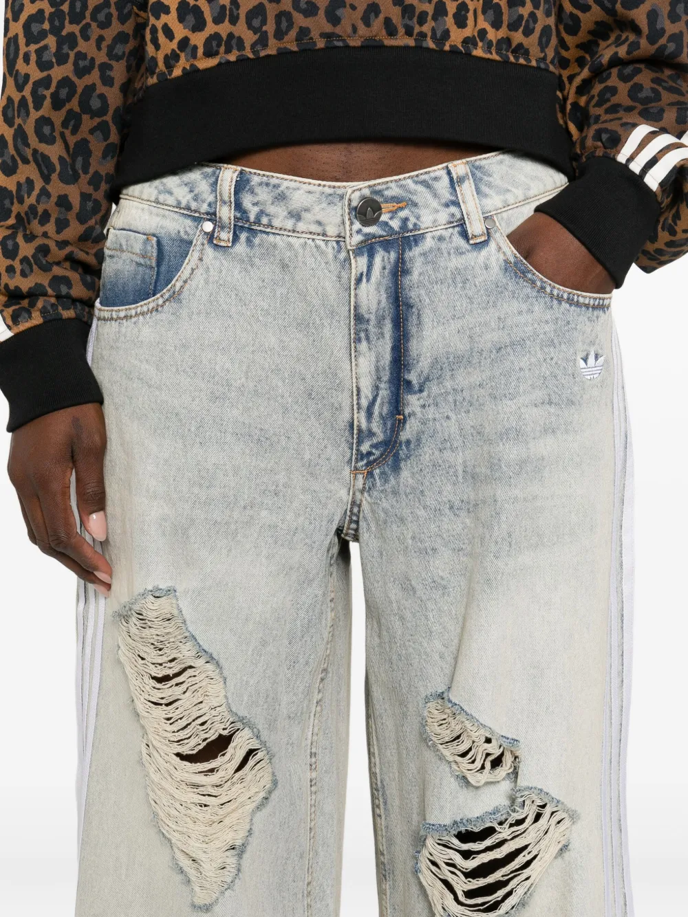 adidas Gerafelde jeans Blauw