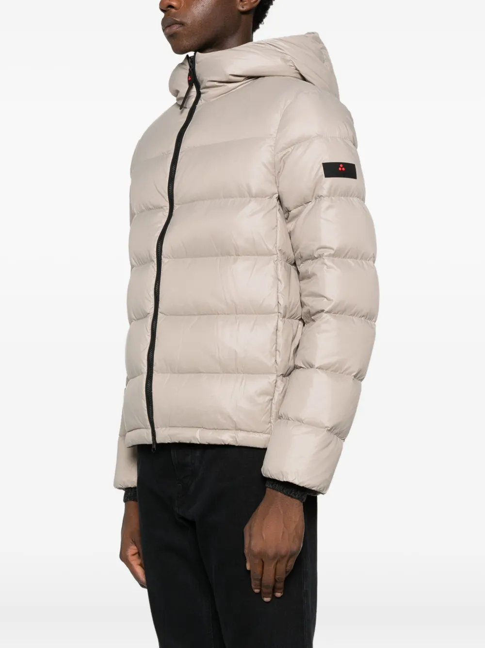 Peuterey Hooded Zip Coat In Neutral