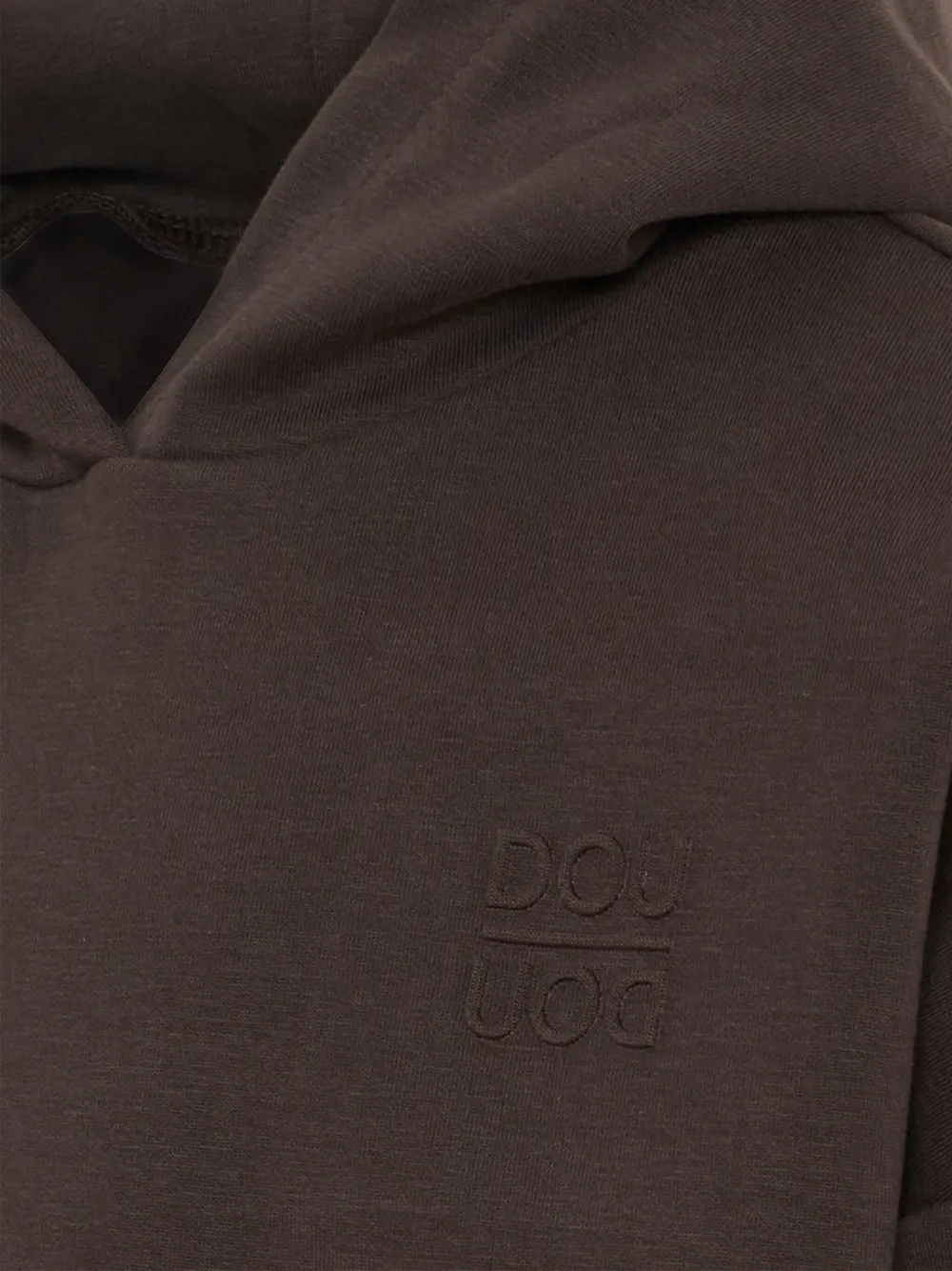 Douuod Hooded Long Sleeves Hoodie In Brown