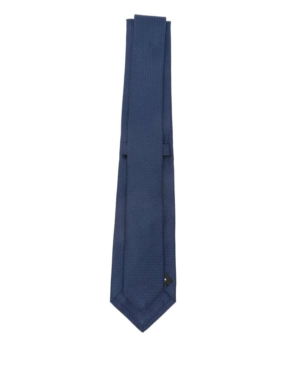 Kiton textured silk tie - Blauw