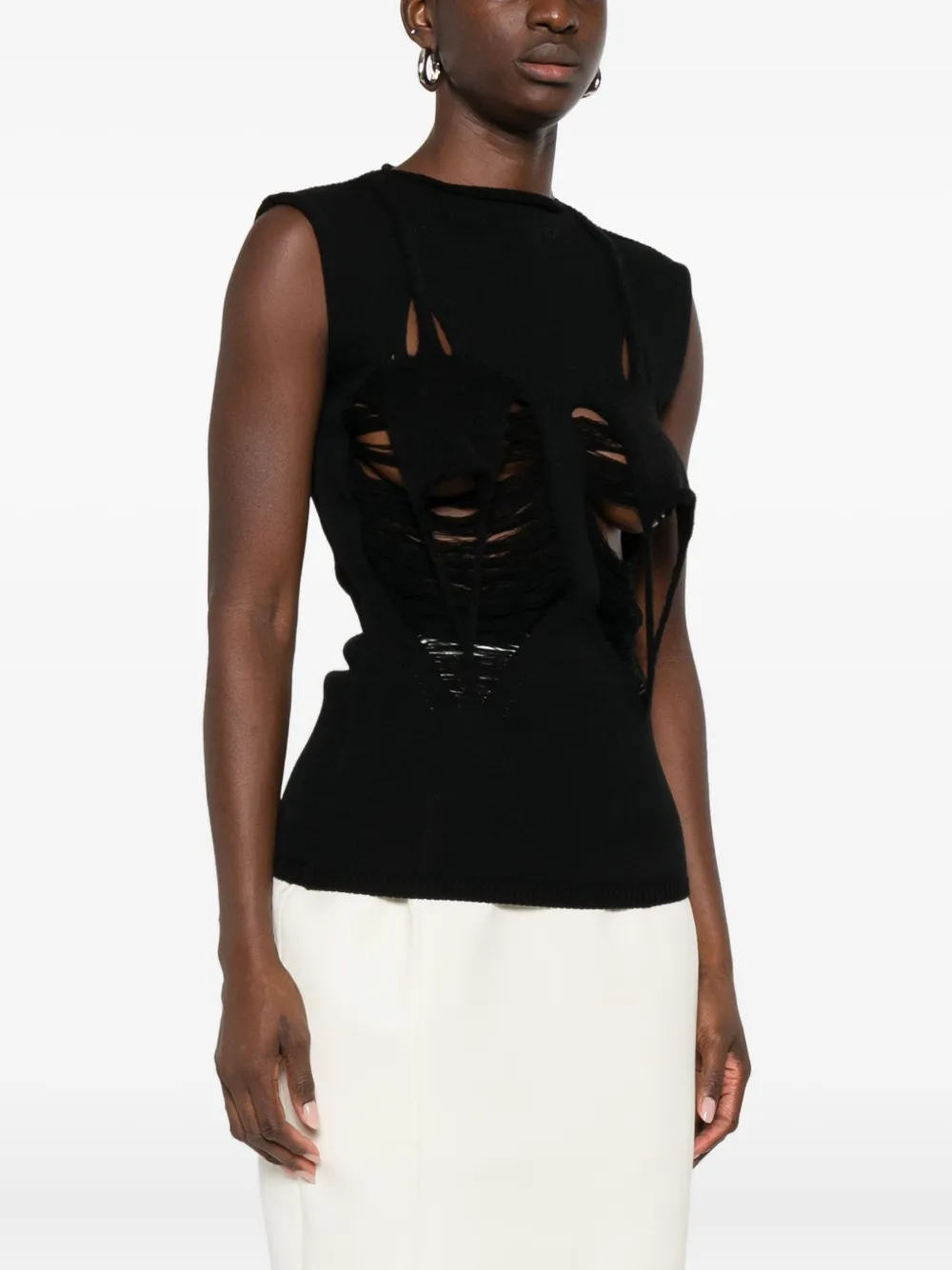 Rick Owens Distressed-effect Vest In Black