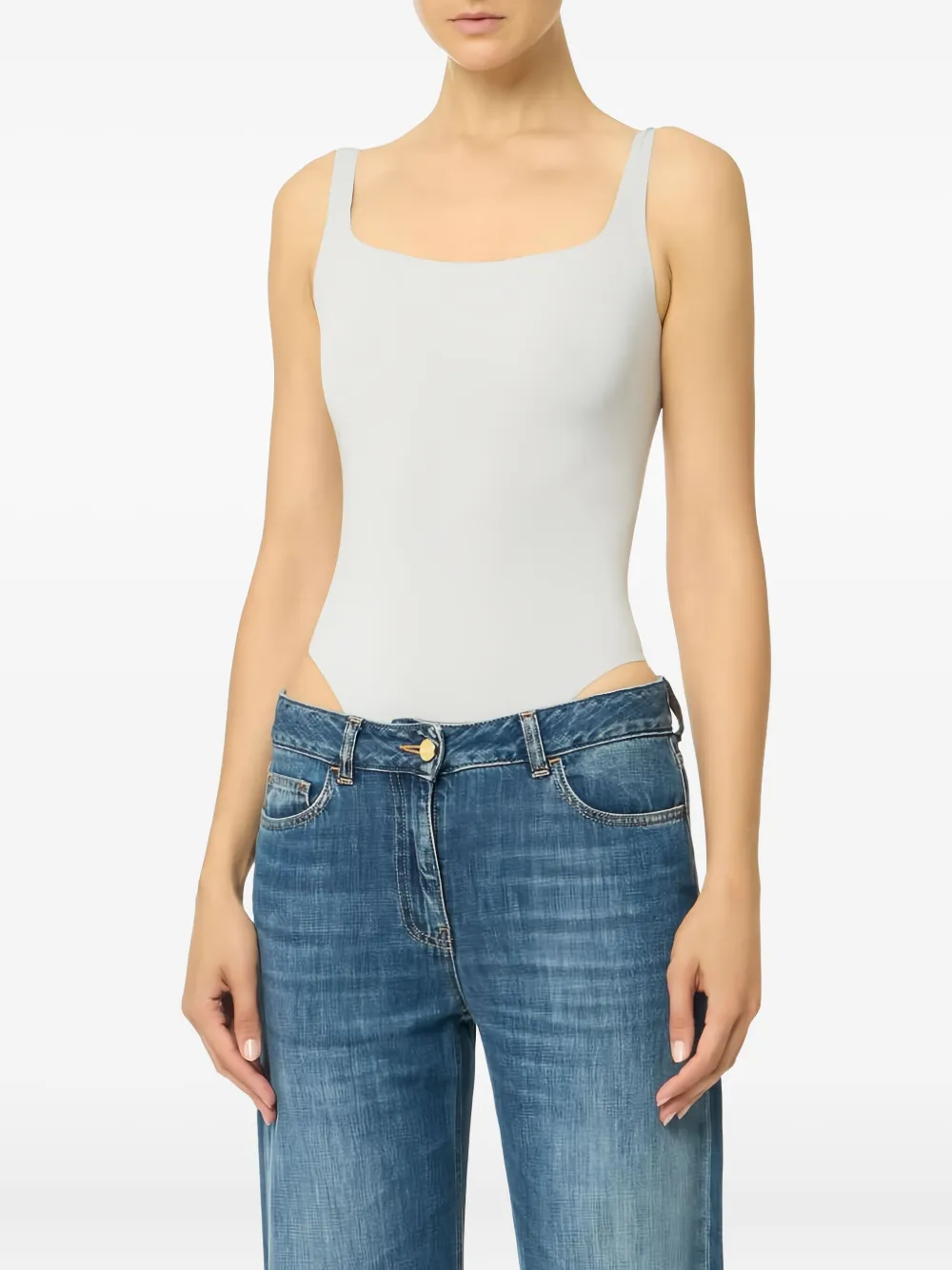 Elisabetta Franchi Body Mit Eckigem Ausschnitt In Animal Print