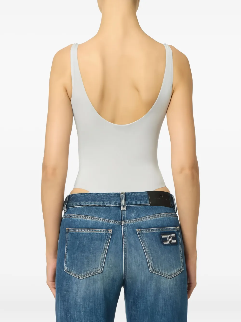 Elisabetta Franchi Body Mit Eckigem Ausschnitt In Animal Print