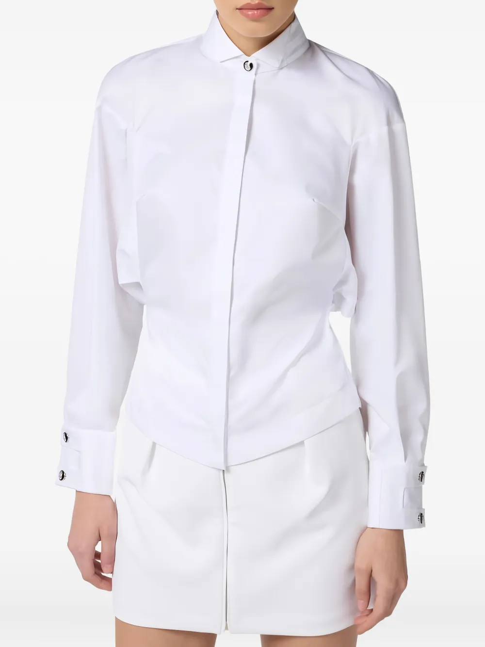 Elisabetta Franchi Blouse met puntige kraag Wit