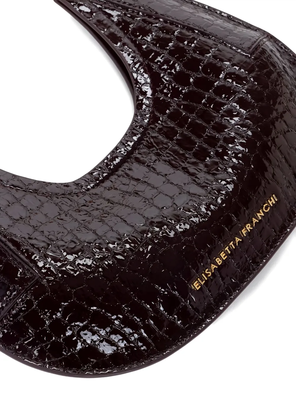 Elisabetta Franchi Small Crocodile-embossed Tote Bag In Burgundy