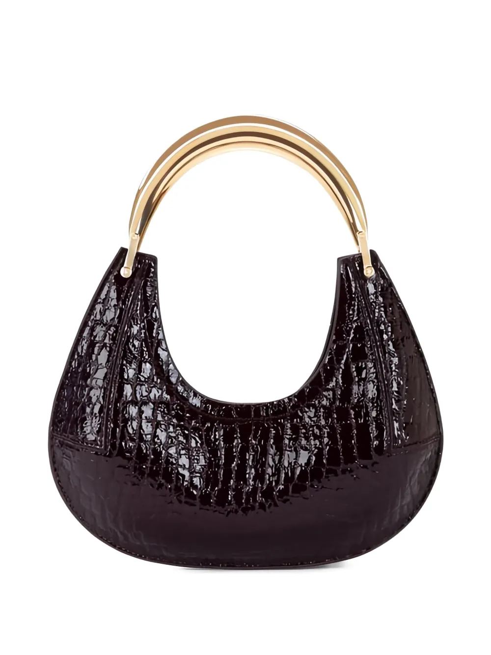 Elisabetta Franchi Small Crocodile-embossed Tote Bag In Burgundy