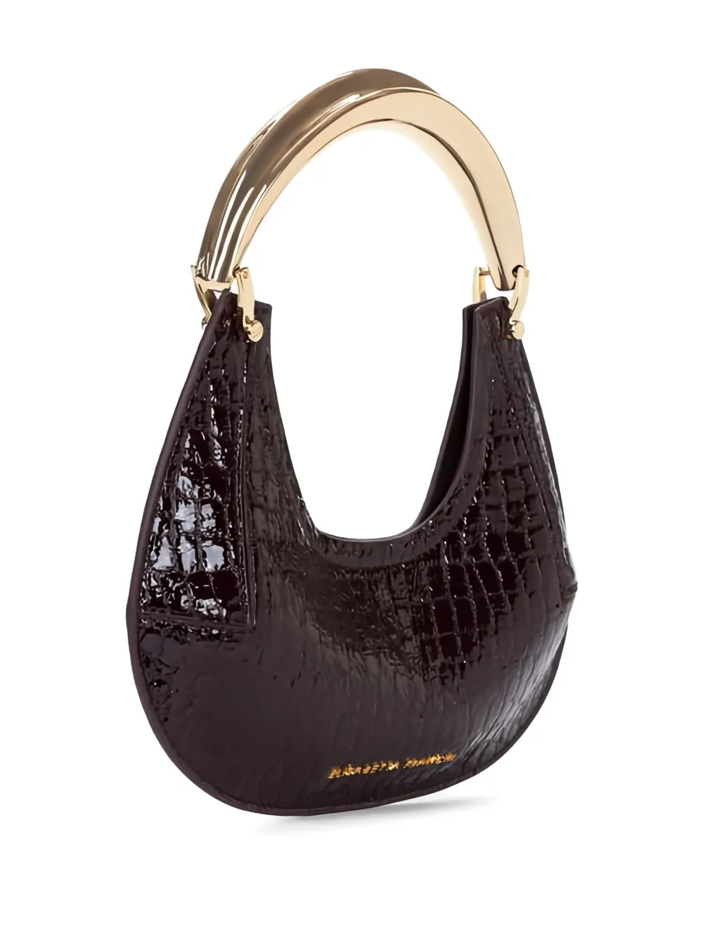 Elisabetta Franchi Small Crocodile-embossed Tote Bag In Burgundy