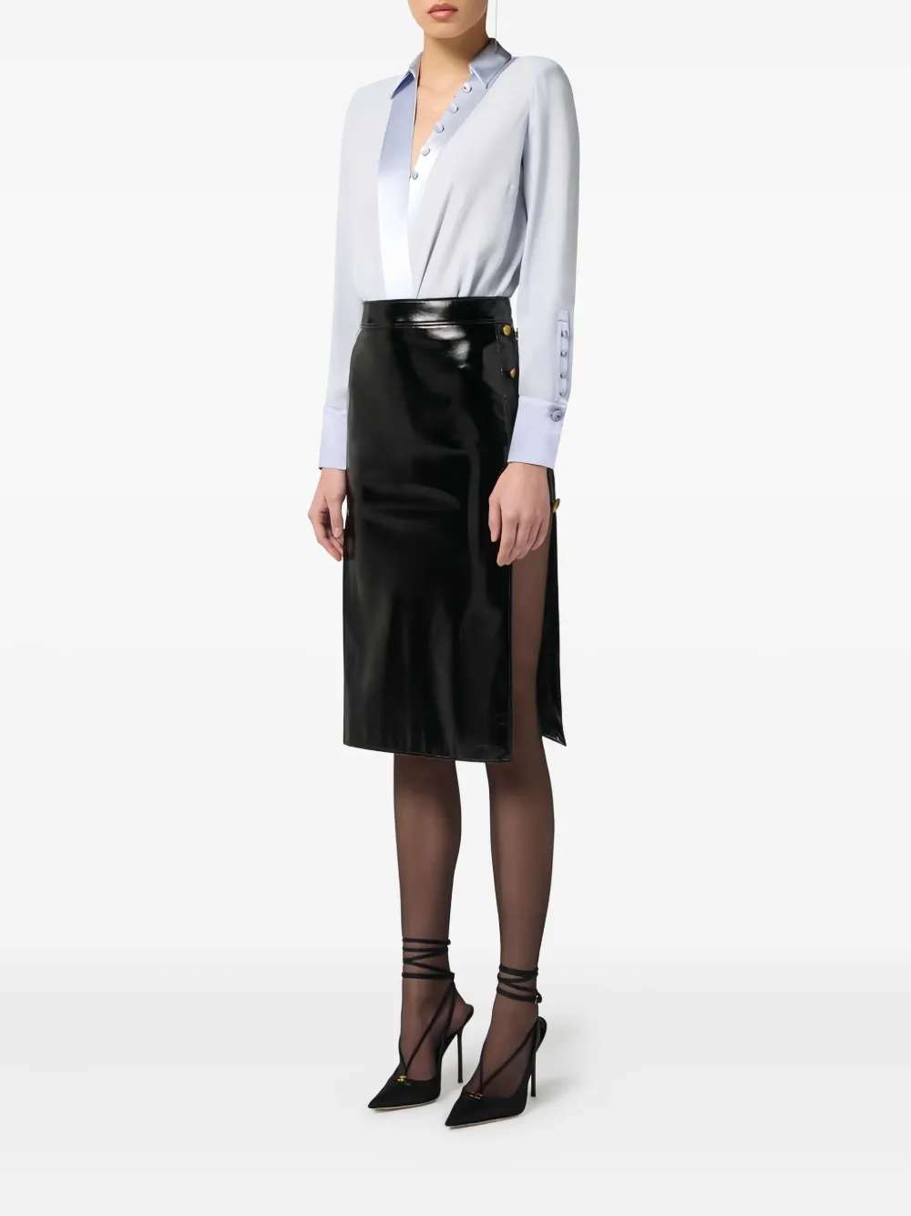 Elisabetta Franchi satin-trim bodysuit | Blouses | Image 2