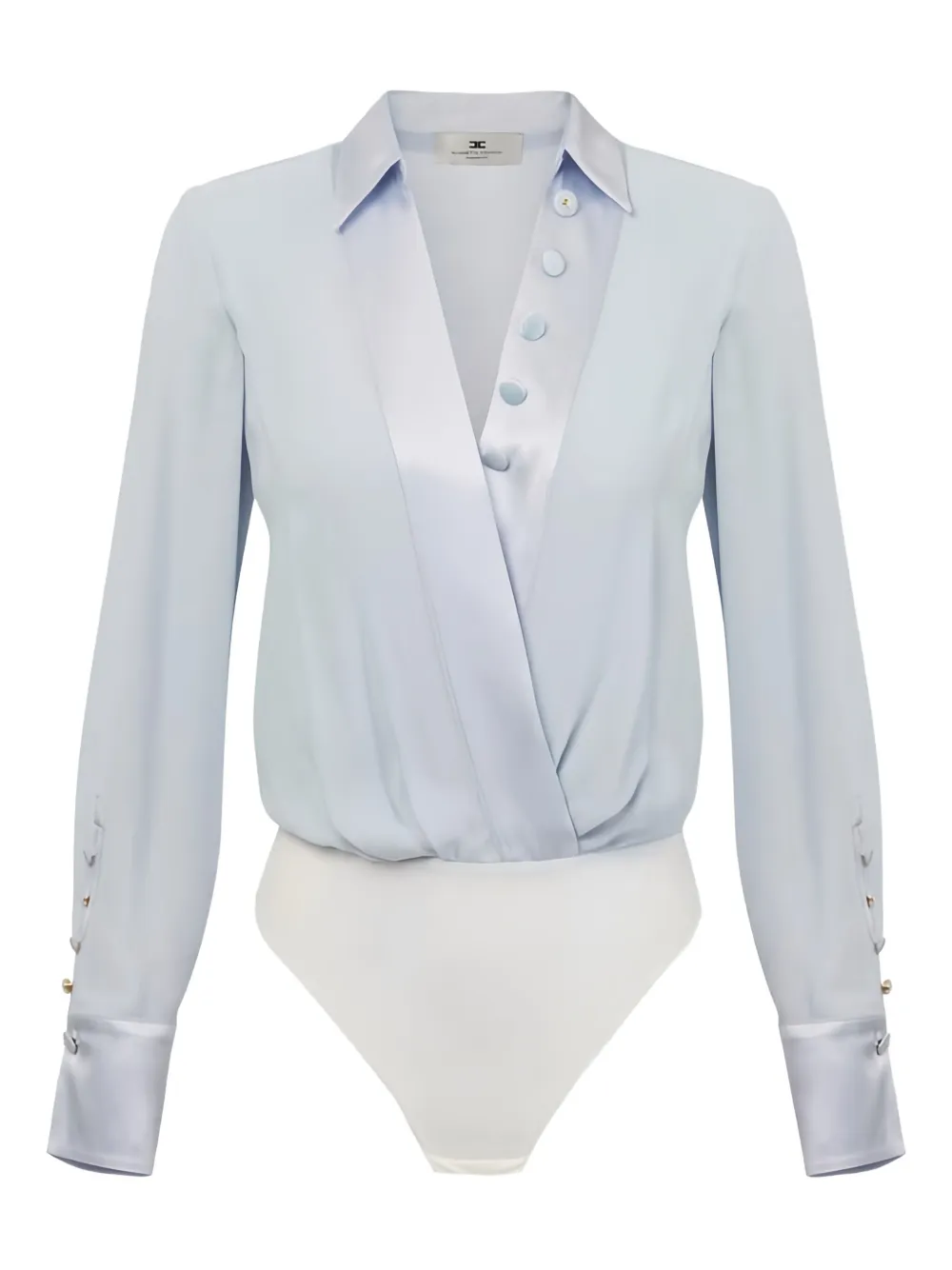 Elisabetta Franchi Satin-trim Bodysuit In Blue