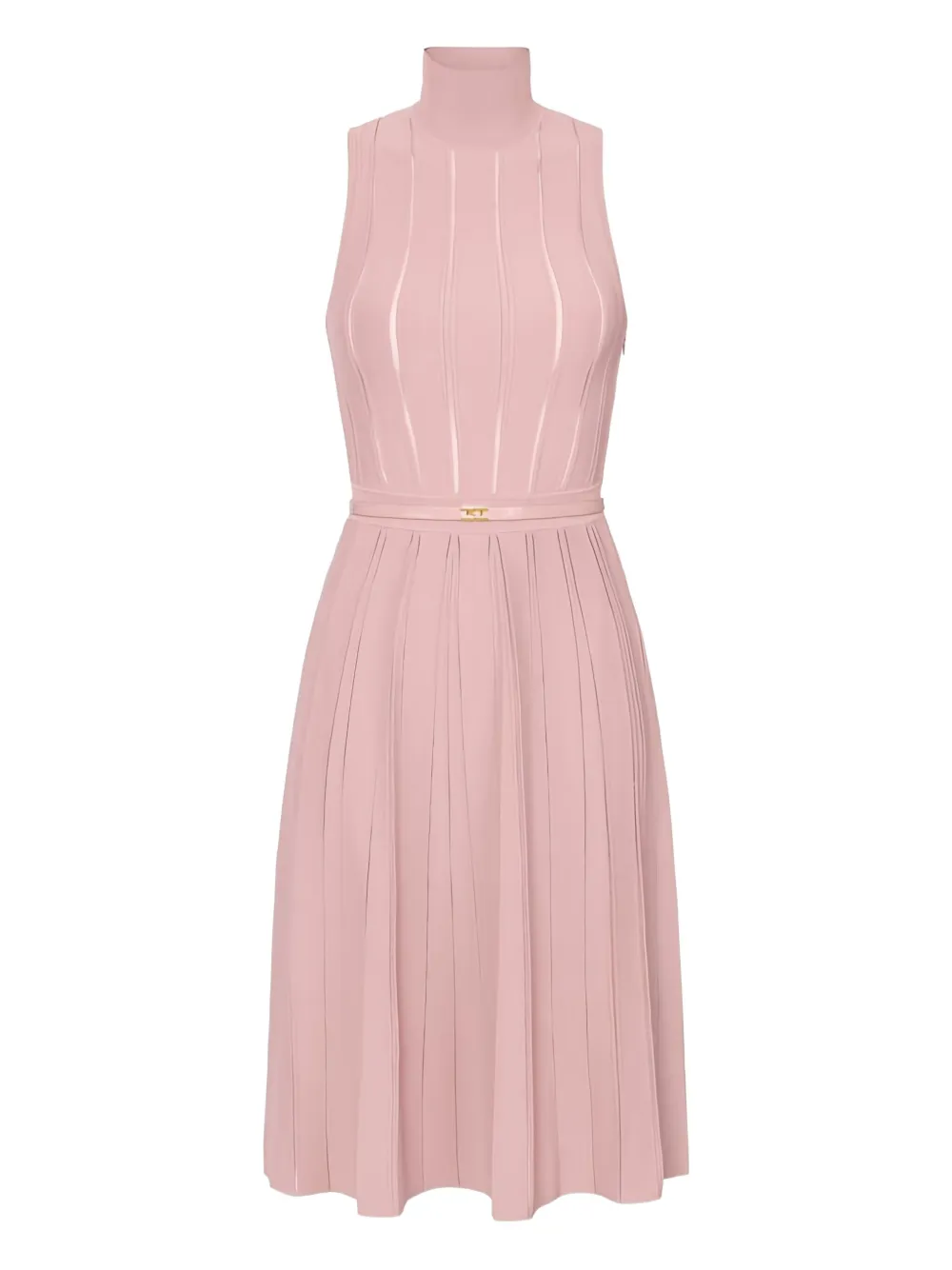 Elisabetta Franchi High-neck Midi Dress In Multi