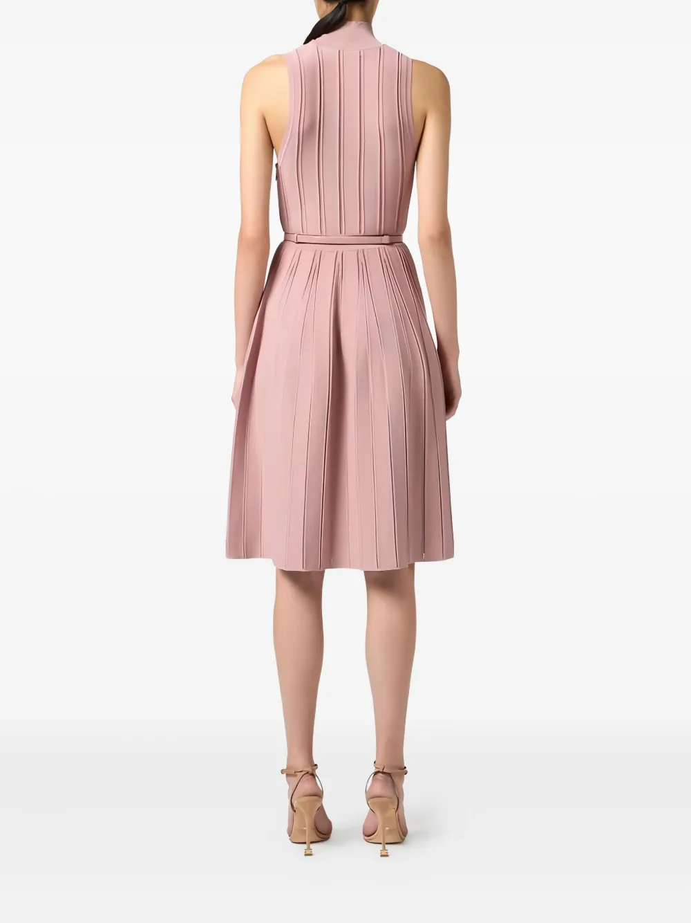 Elisabetta Franchi Midi-jurk met hoge hals Roze
