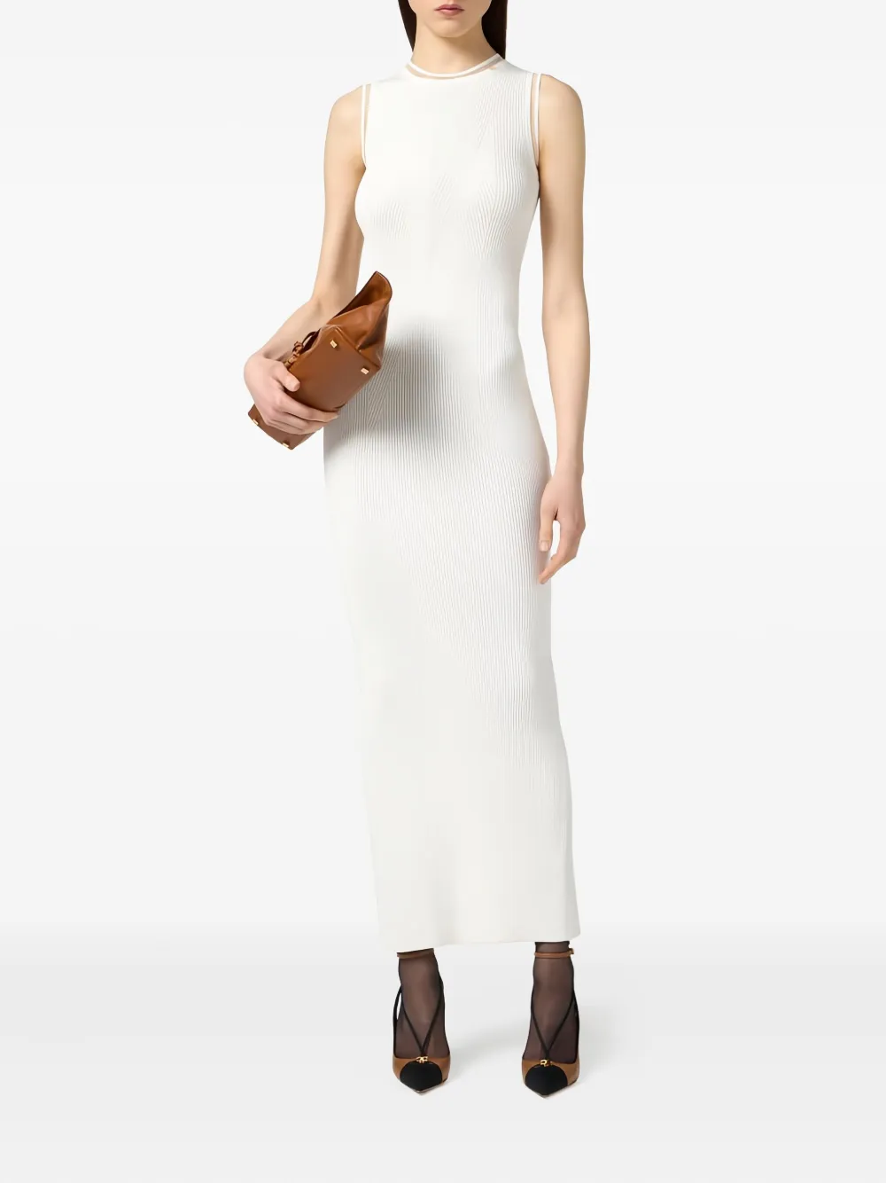 Elisabetta Franchi sleeveless ribbed-knit midi dress | Day Dresses | Image 2
