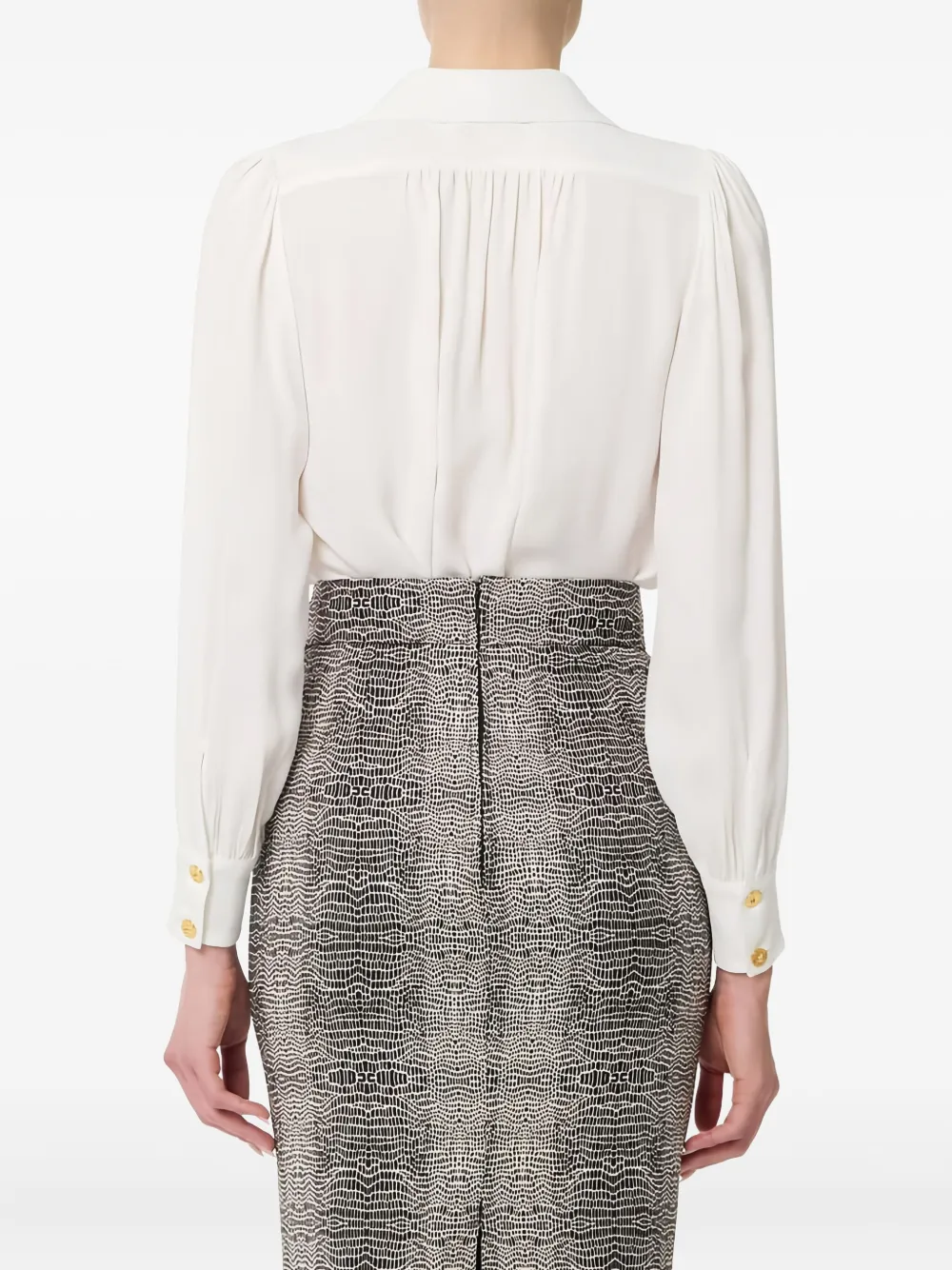 Elisabetta Franchi Jewel-detail Georgette Blouse In White