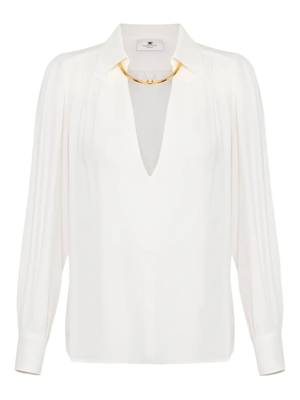 Elisabetta Franchi Jewel-detail Georgette Blouse In White