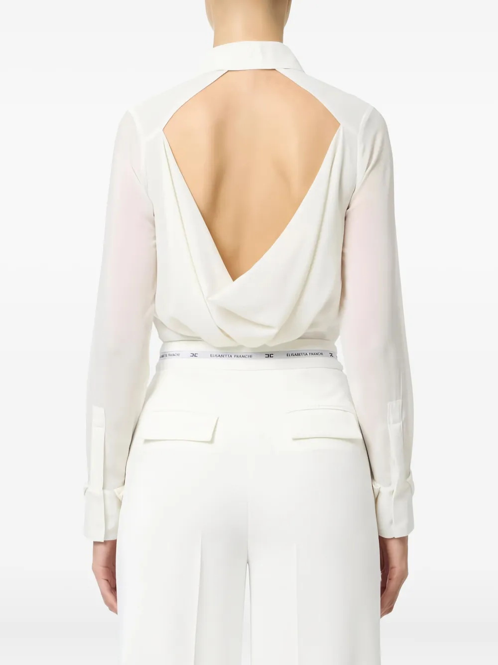 Elisabetta Franchi Blouse met open rug Beige