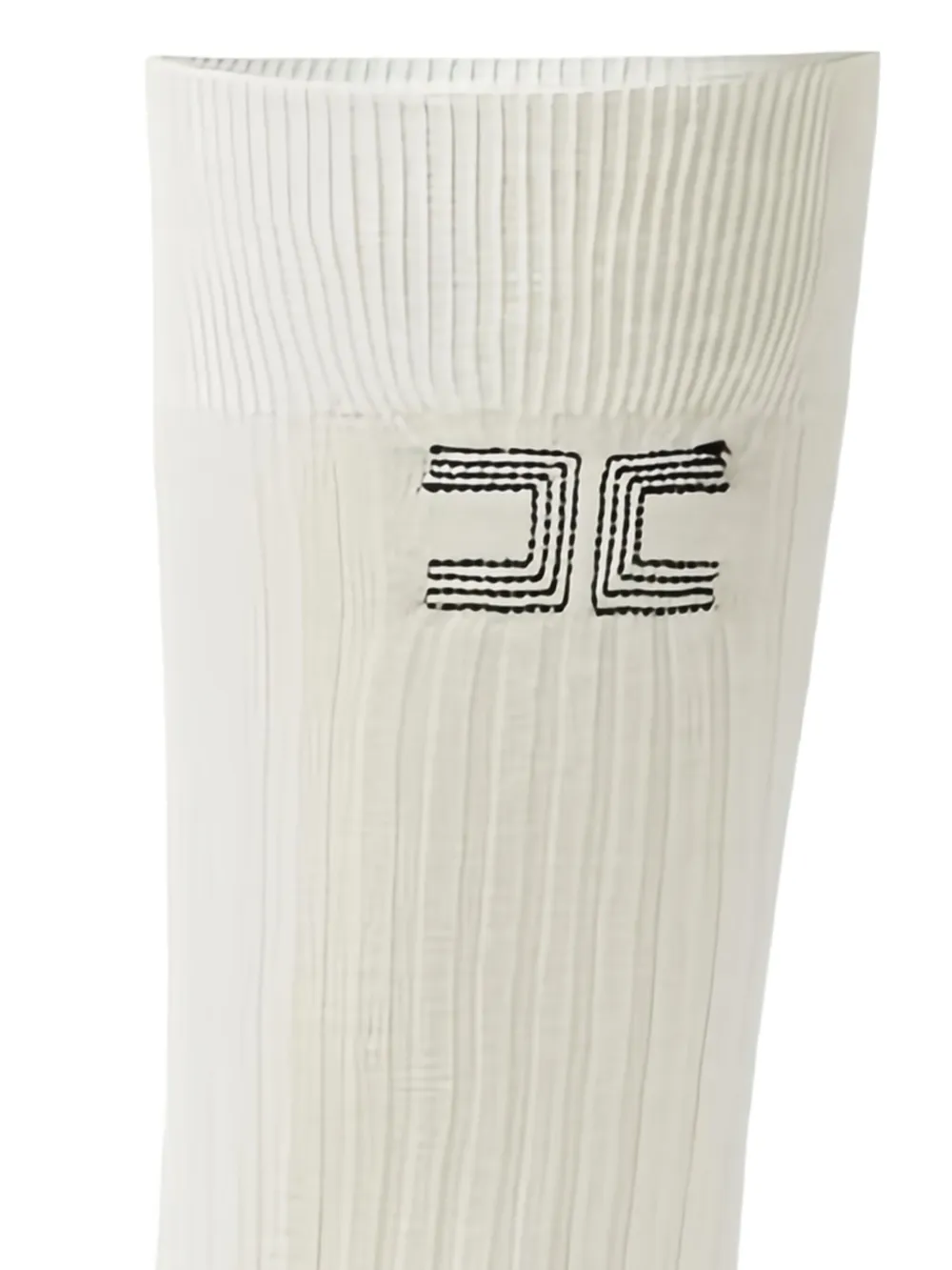 Elisabetta Franchi Sokken met geborduurd logo Beige