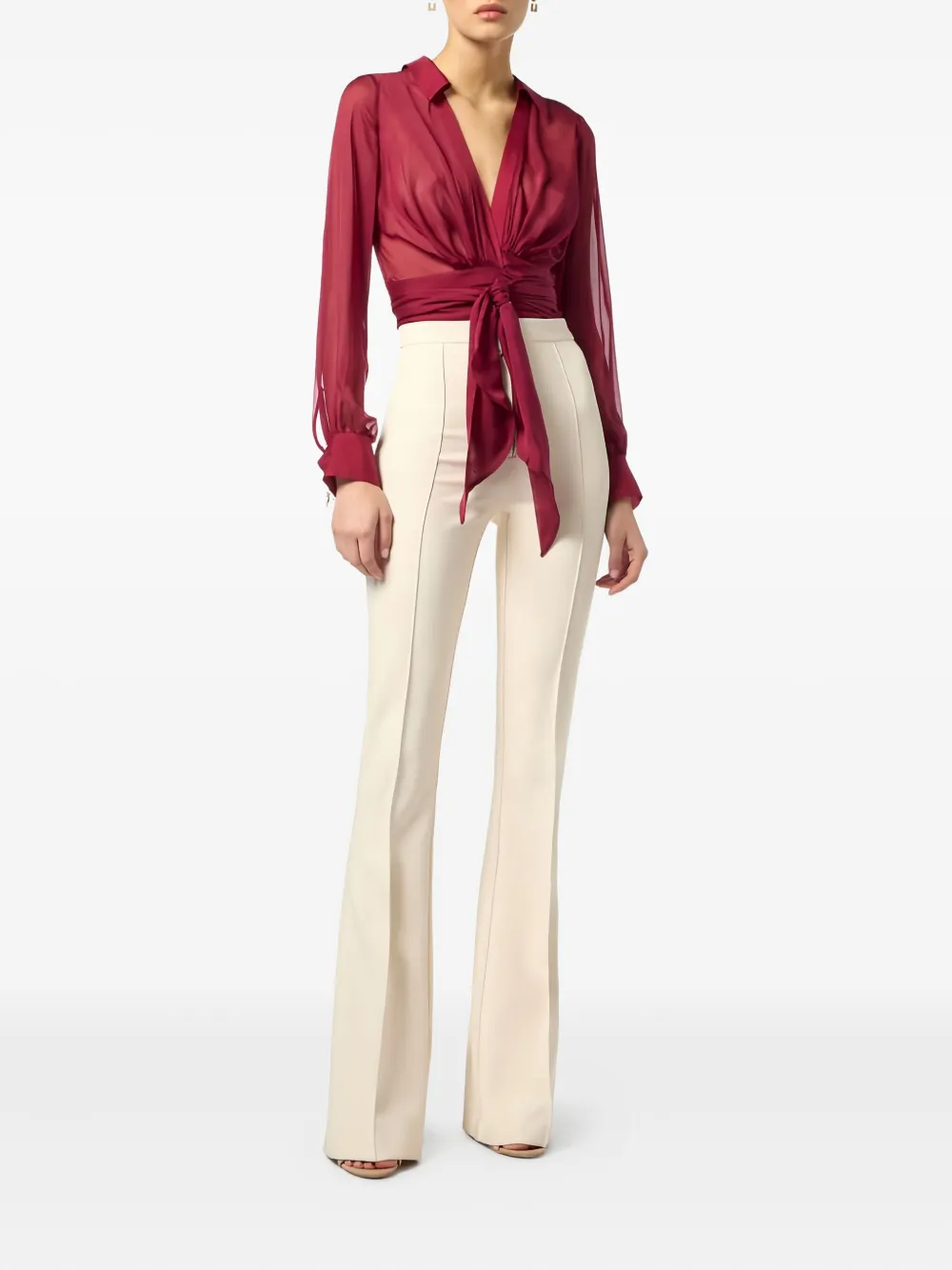 Elisabetta Franchi Sash-detail Blouse In Pink